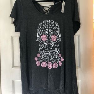 Glitter skull T-shirt